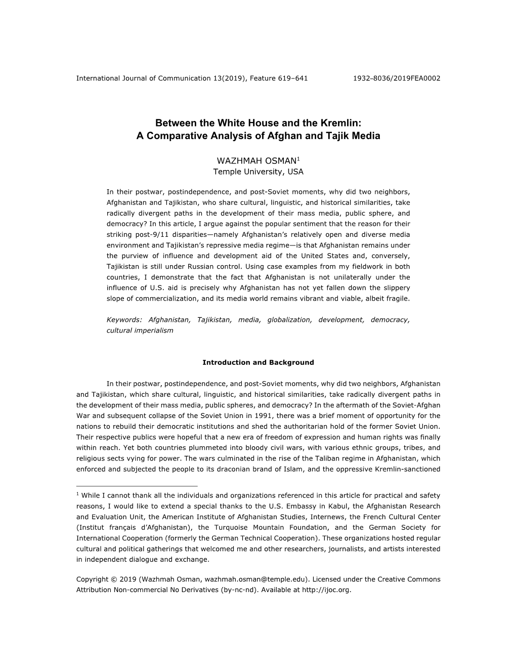 A Comparative Analysis of Afghan and Tajik Media