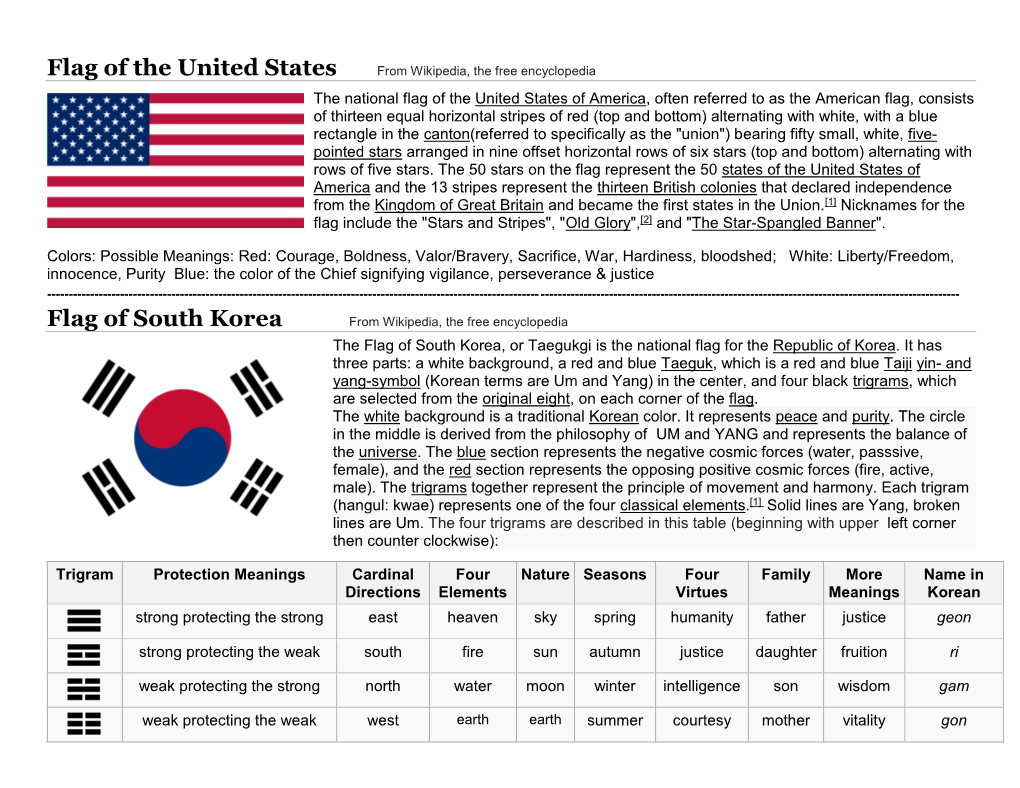 Flag of the United States Flag of South Korea