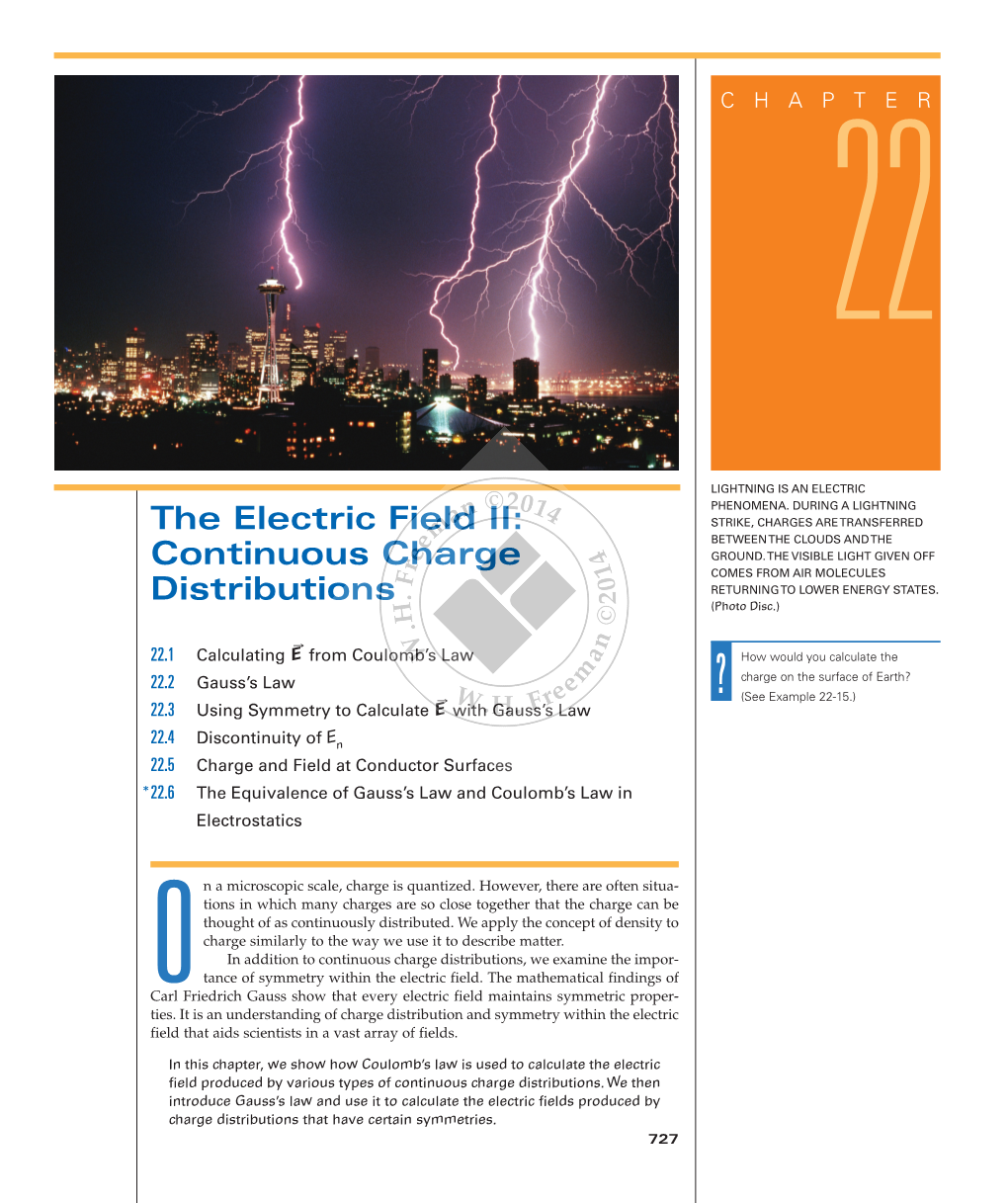 The Electric Field II: Continuous Charge Distributions