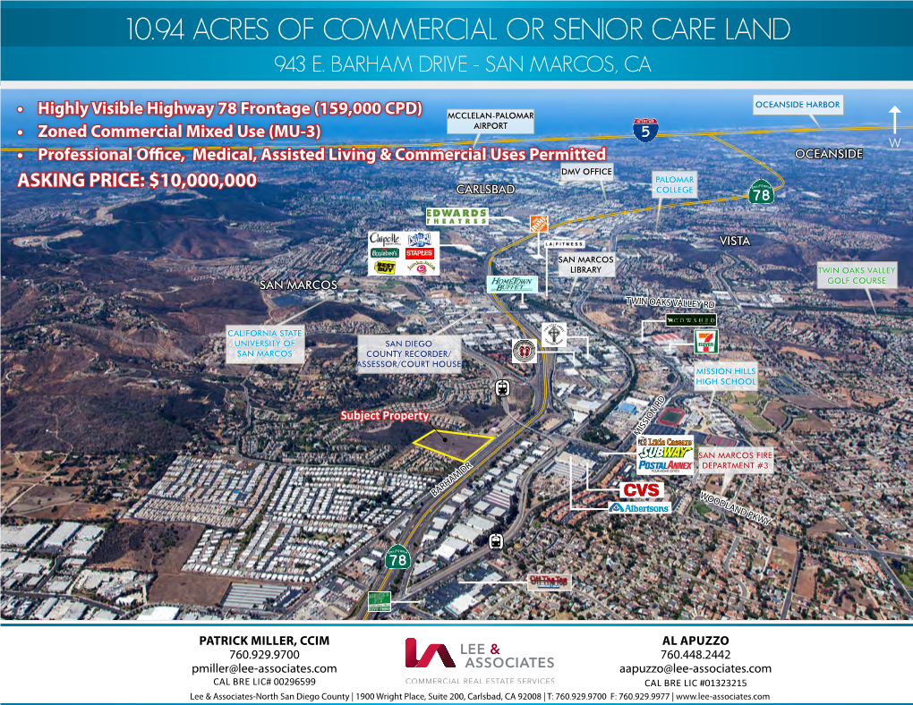 10.94 Acres of Commercial Or Senior Care Land 943 E