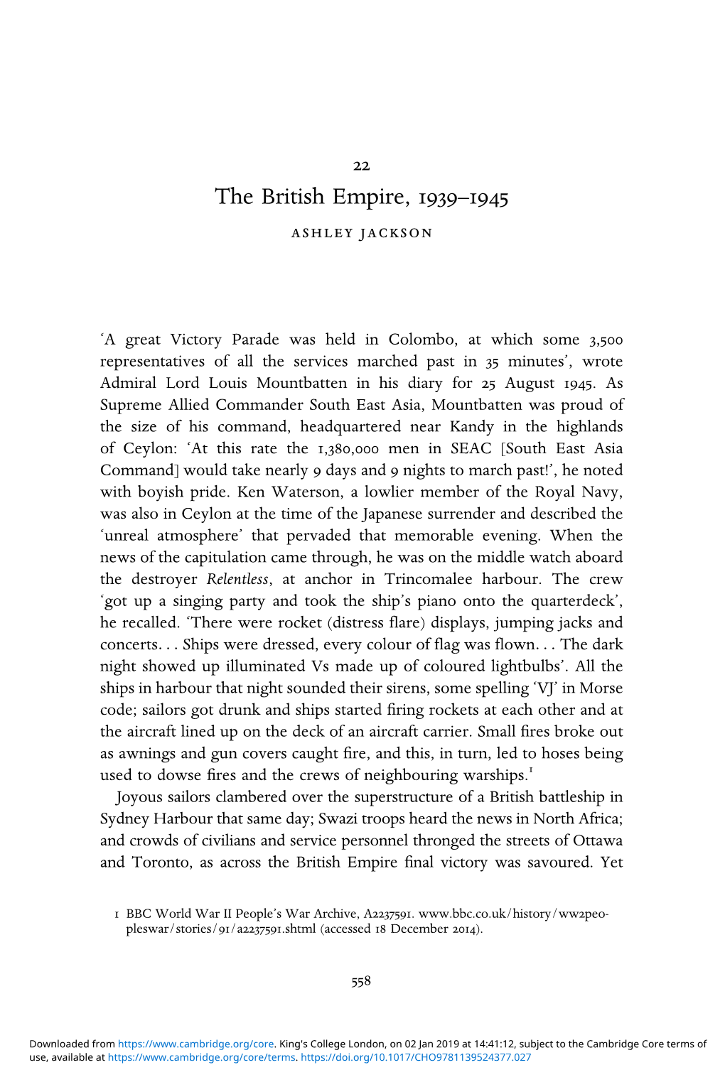 British Empire and the Second World War