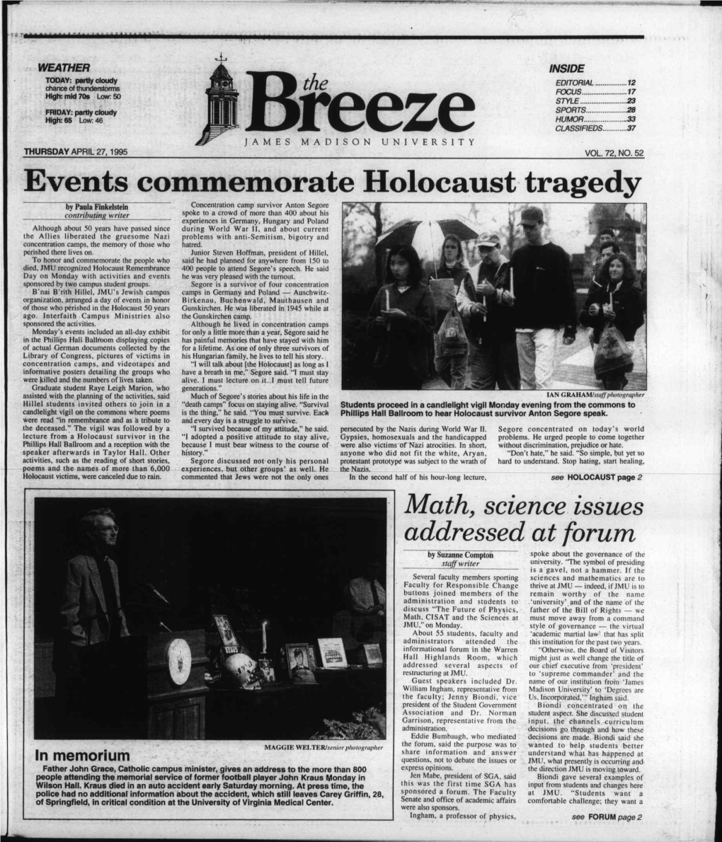 Events Commemorate Holocaust Tragedy