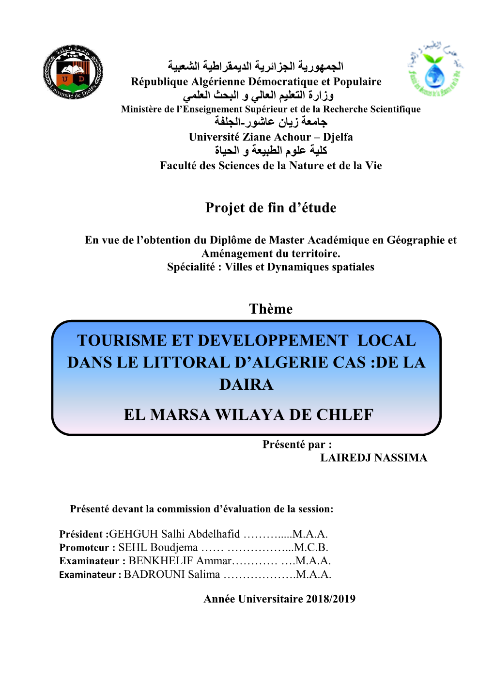 Tourisme Et Developpement Local Dans Le Littoral D