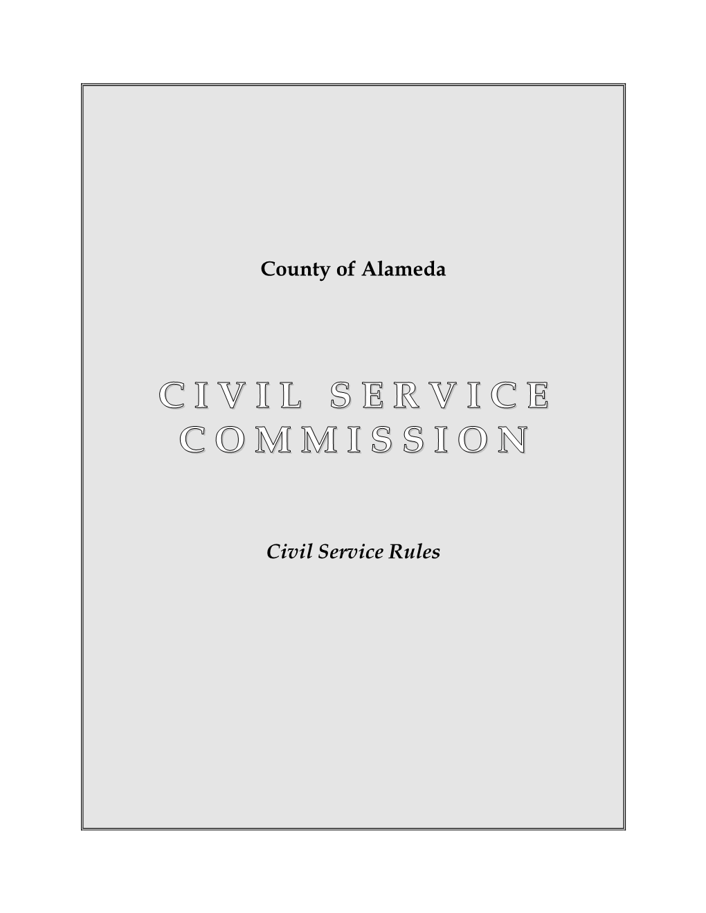 Alameda County Civil Service Rules