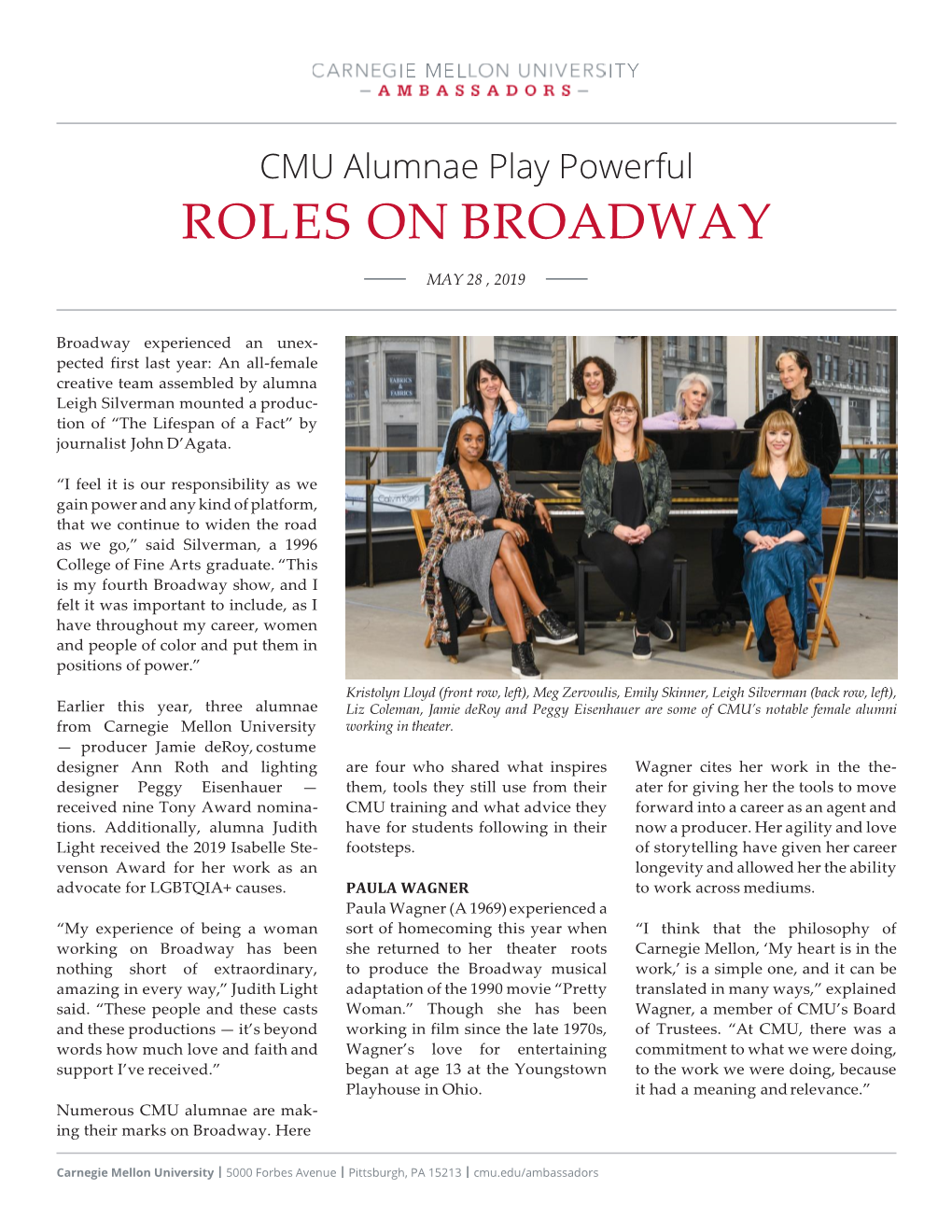 Roles on Broadway