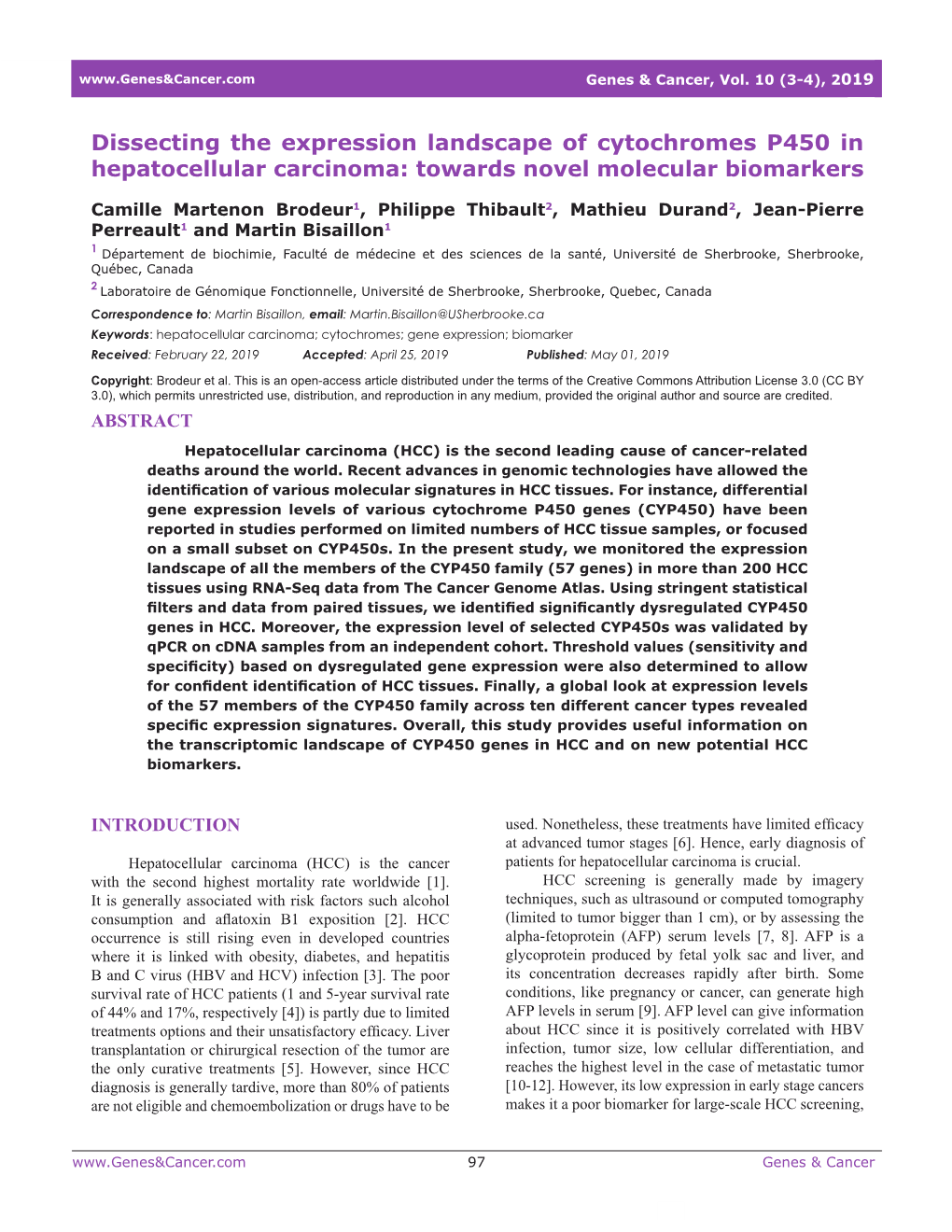 Dissecting the Expression Landscape of Cytochromes P450 in Hepatocellular Carcinoma: Towards Novel Molecular Biomarkers