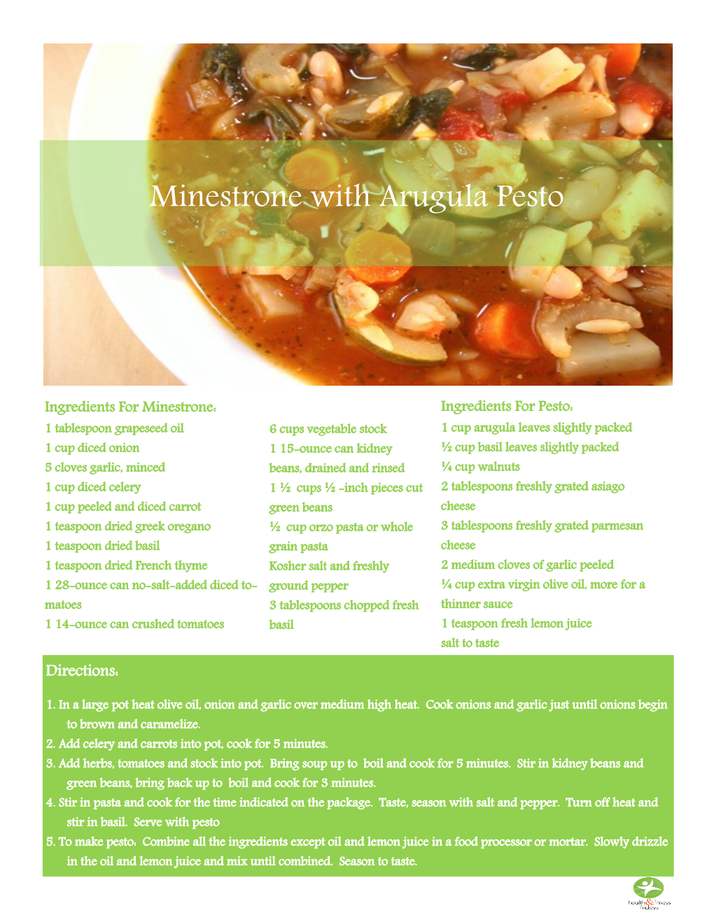 Minestrone with Arugula Pesto