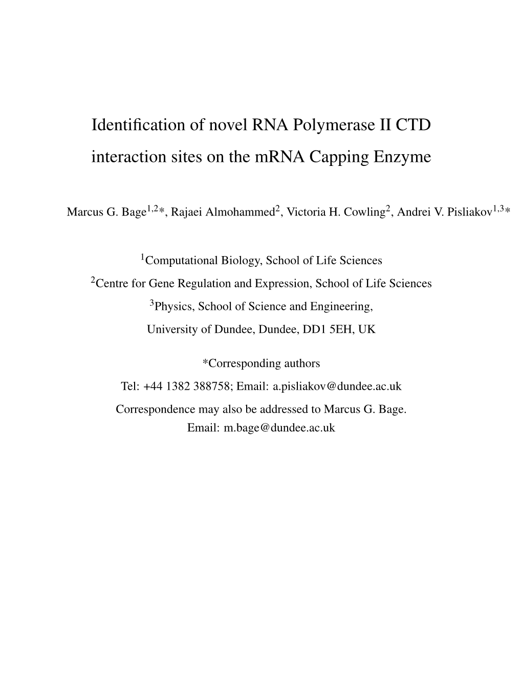 Identification of Novel RNA Polymerase II CTD Interaction Sites