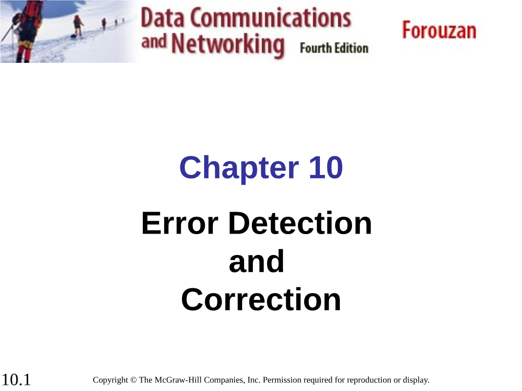 Chapter 10 Error Detection and Correction