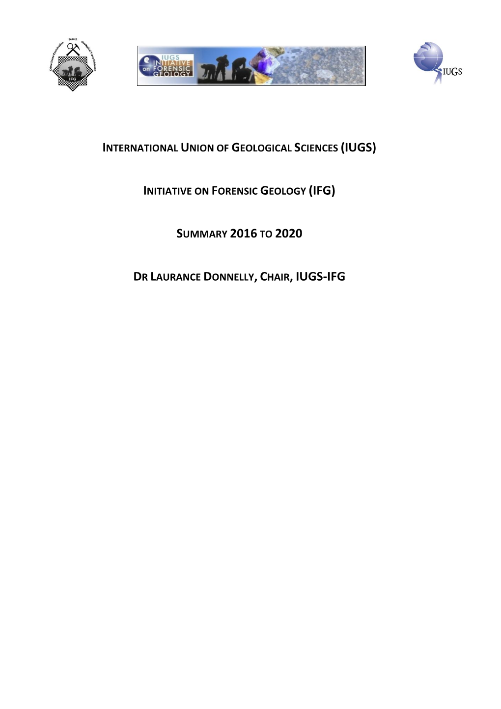 IUGS IFG Summary 2016 to 2020