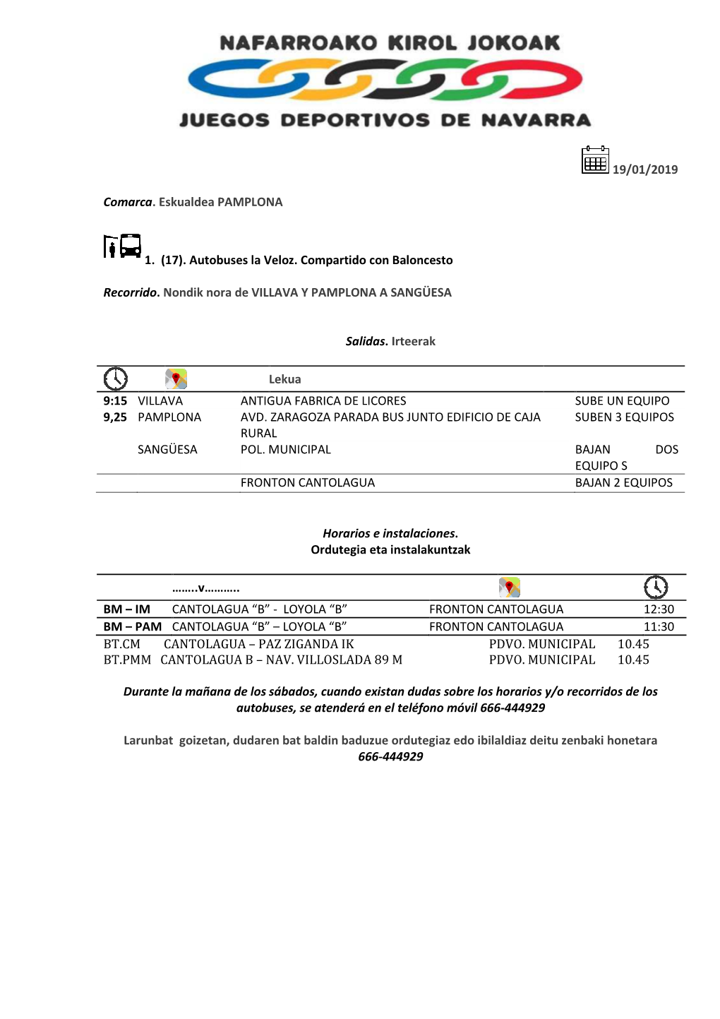 Modificación Autobuses 19 De Enero