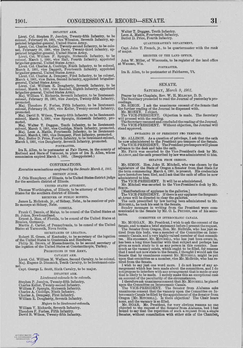 Congressional Record-Senate. 31