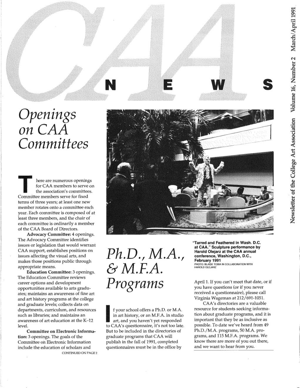 March-April 1991 CAA News