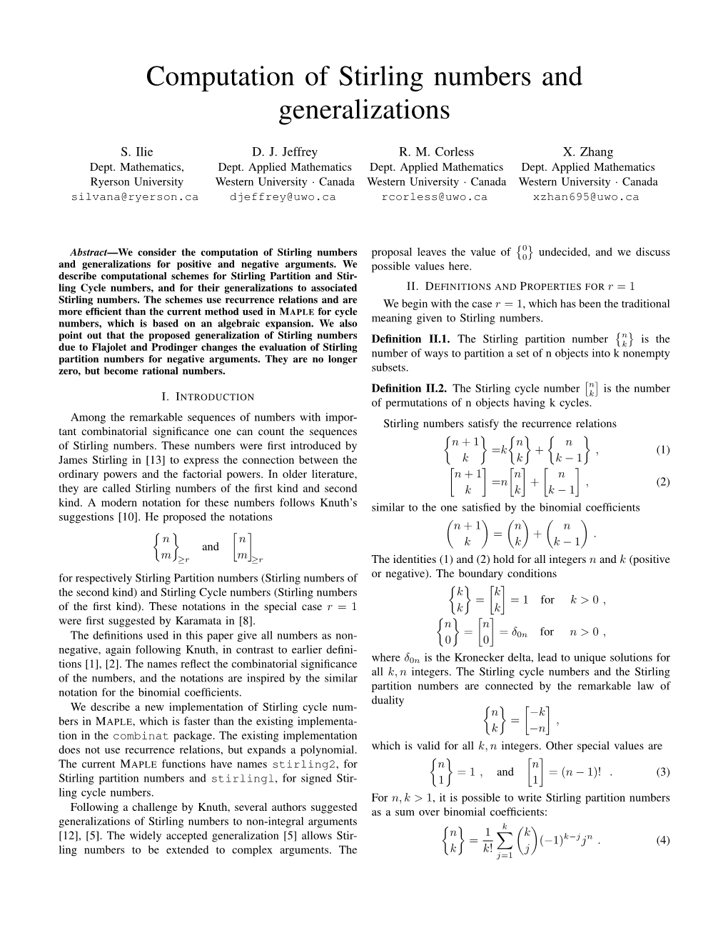 Computation of Stirling Numbers and Generalizations