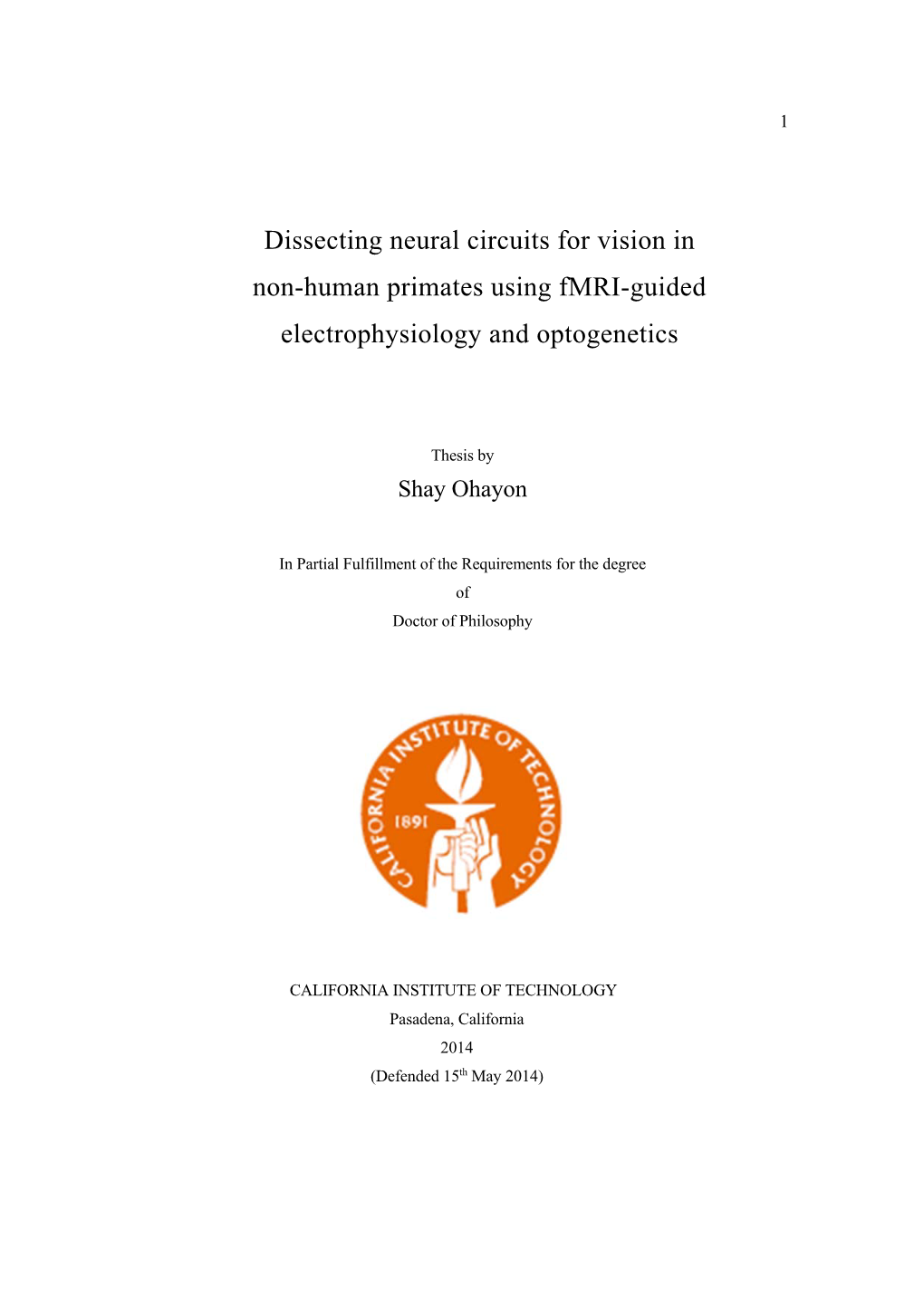 Dissecting Neural Circuits for Vision in Non-Human Primates Using Fmri-Guided Electrophysiology and Optogenetics