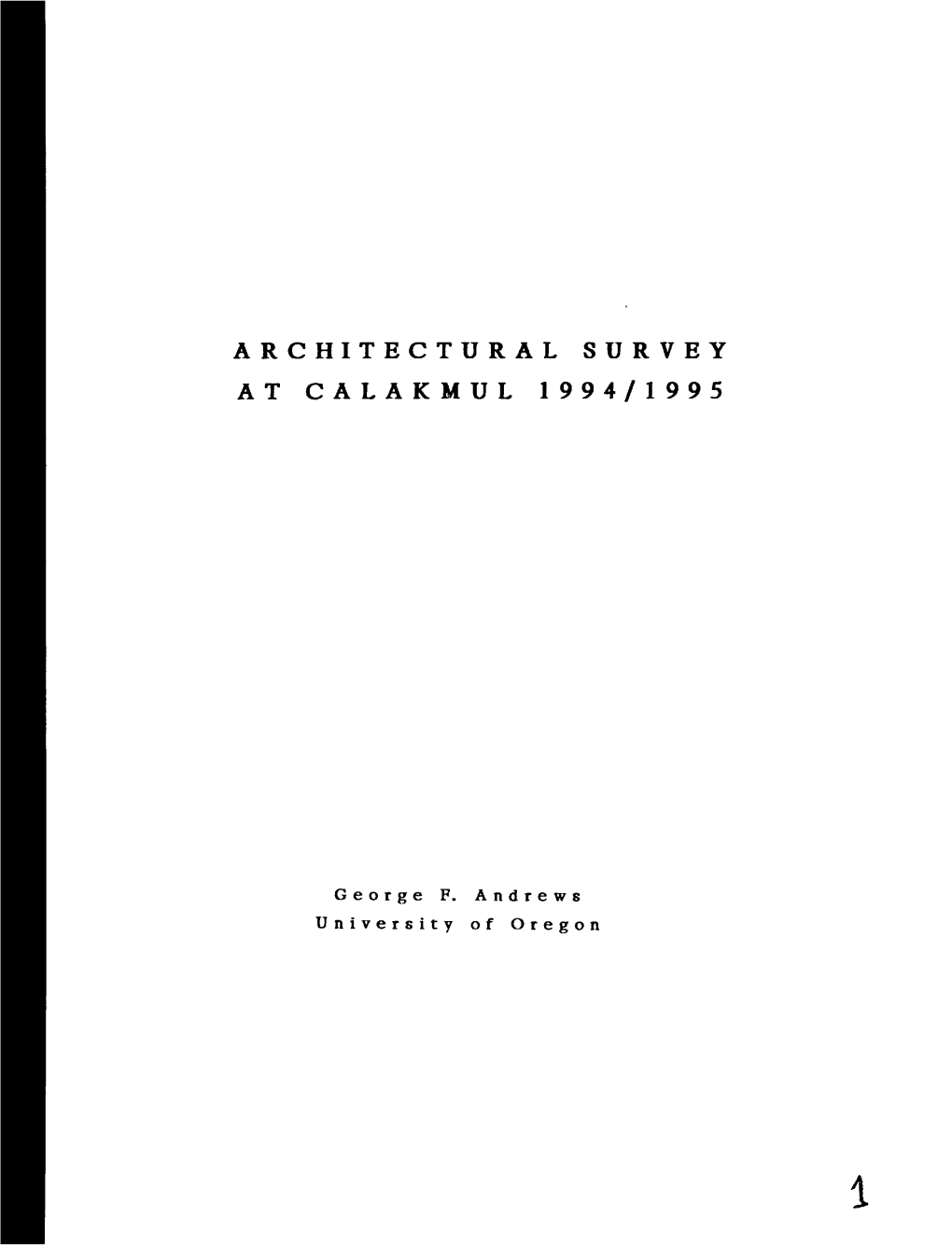 Architectural Survey at Calakmul 1994/1995