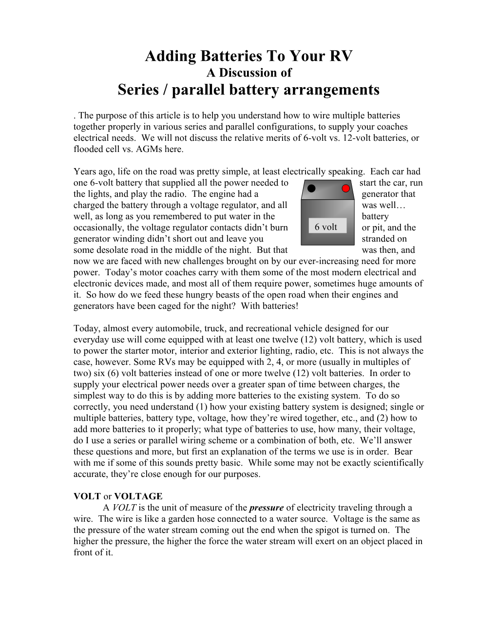 Series / Parallel Battery Arrangements