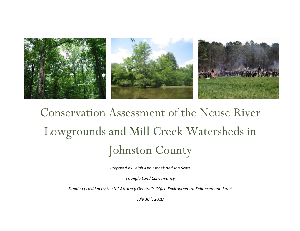 Conservation Assessment of the Neuse River Lowgrounds and Mill Creek Watersheds in Johnston County