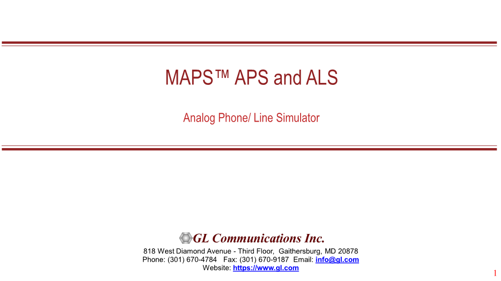 2Wire Analog Bulk Call Generator Presentation