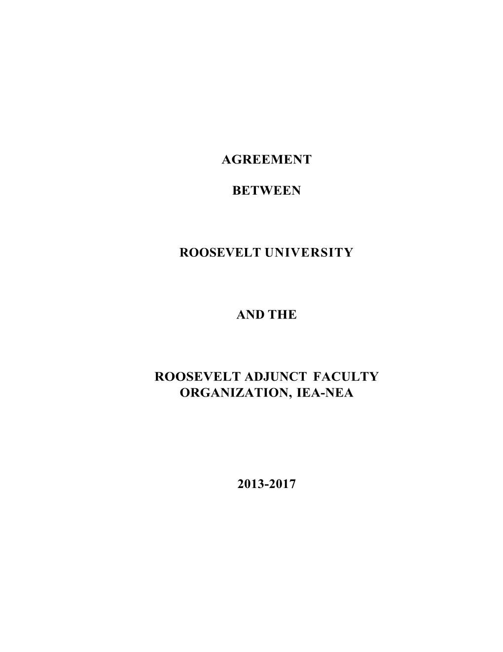 Roosevelt University Contract with IEA-NEA