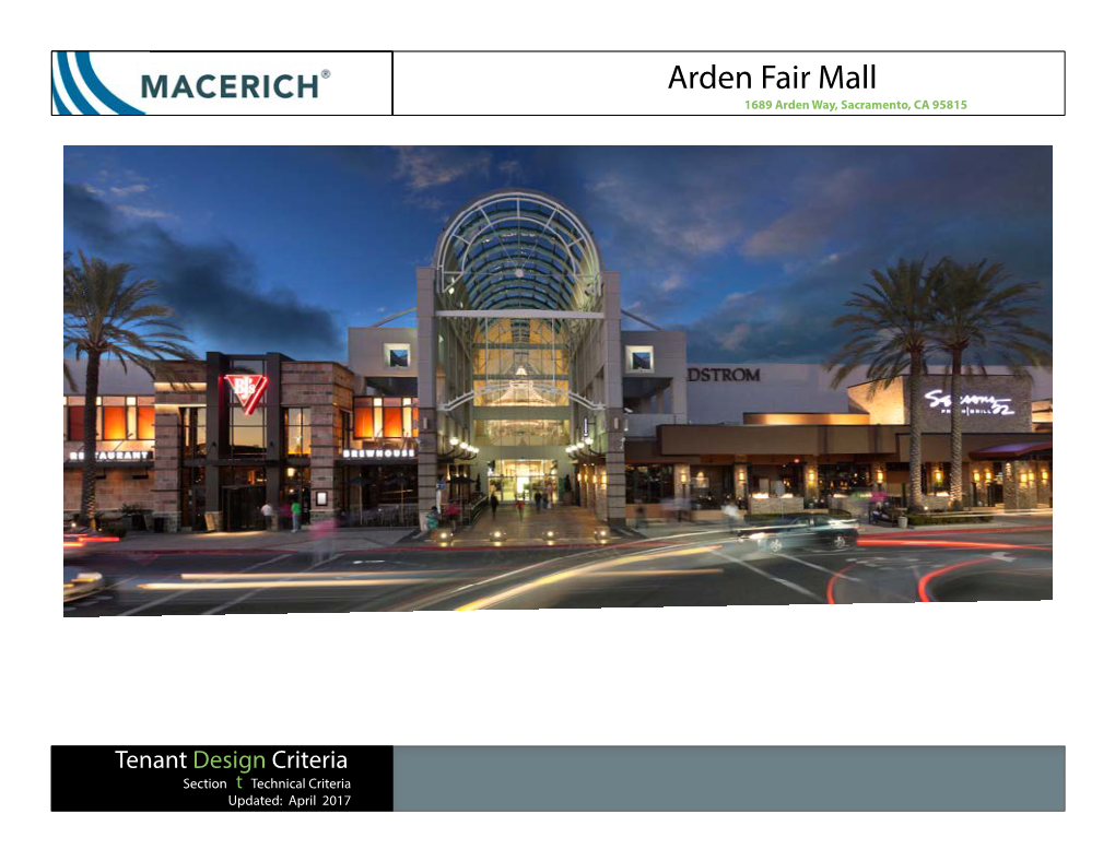 Arden Fair Mall 1689 Arden Way, Sacramento, CA 95815