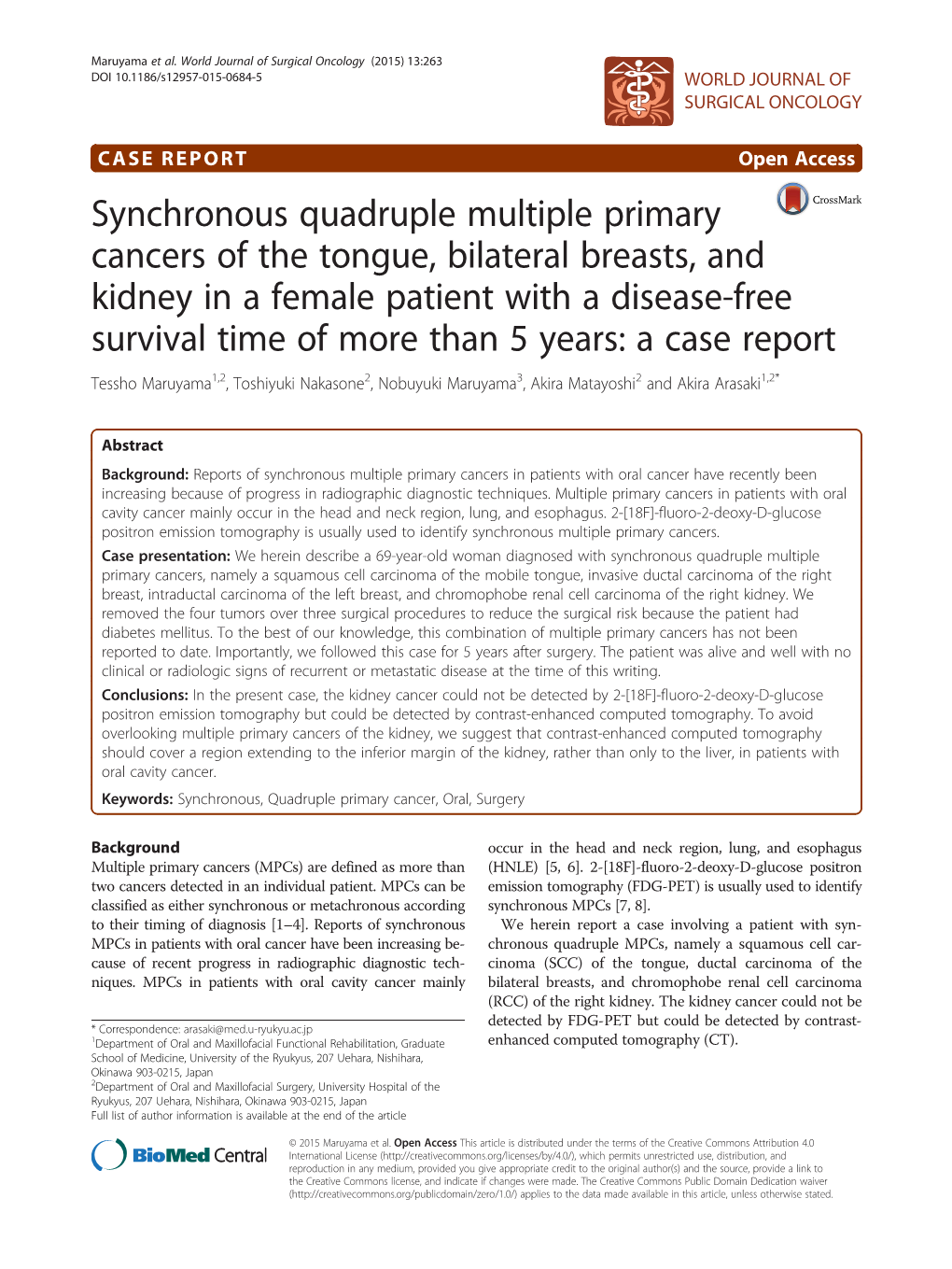 Synchronous Quadruple Multiple Primary Cancers of the Tongue