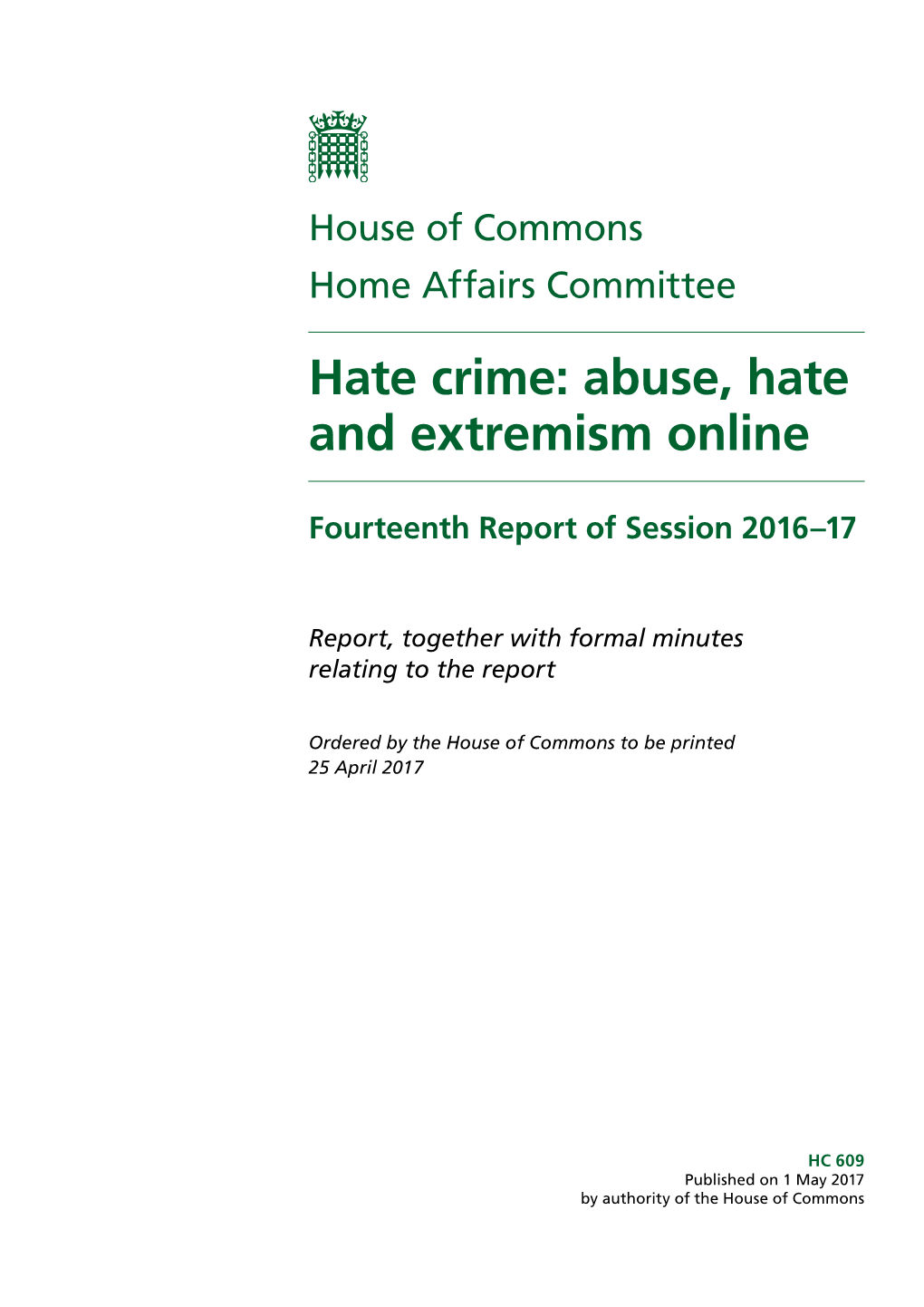 Abuse, Hate Crime and Extremism Online