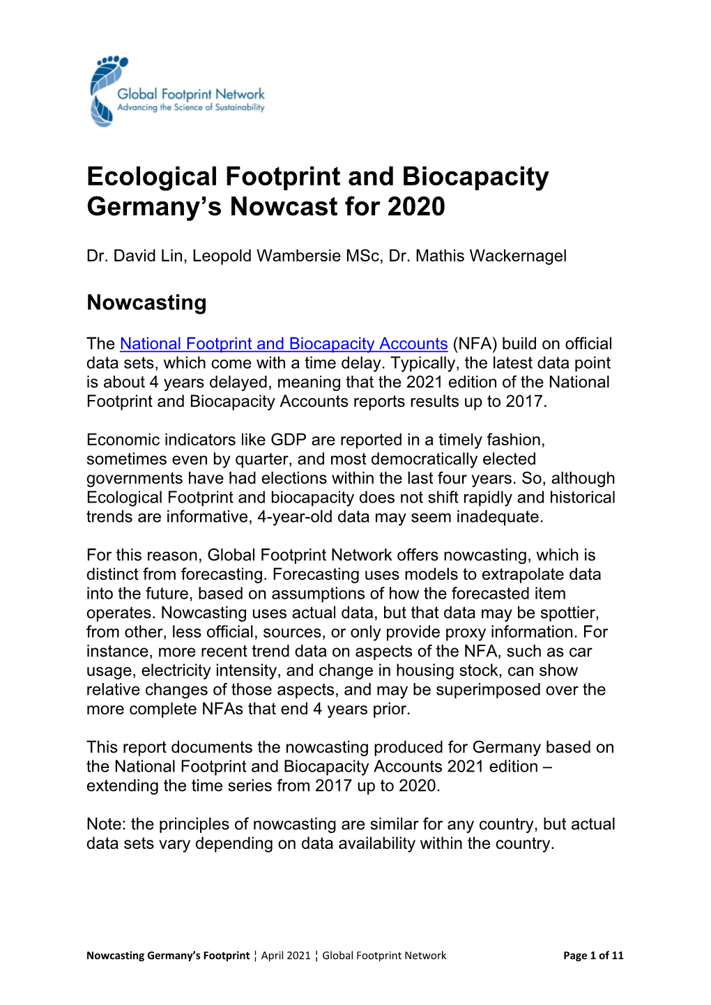 Ecological Footprint and Biocapacity Germany's