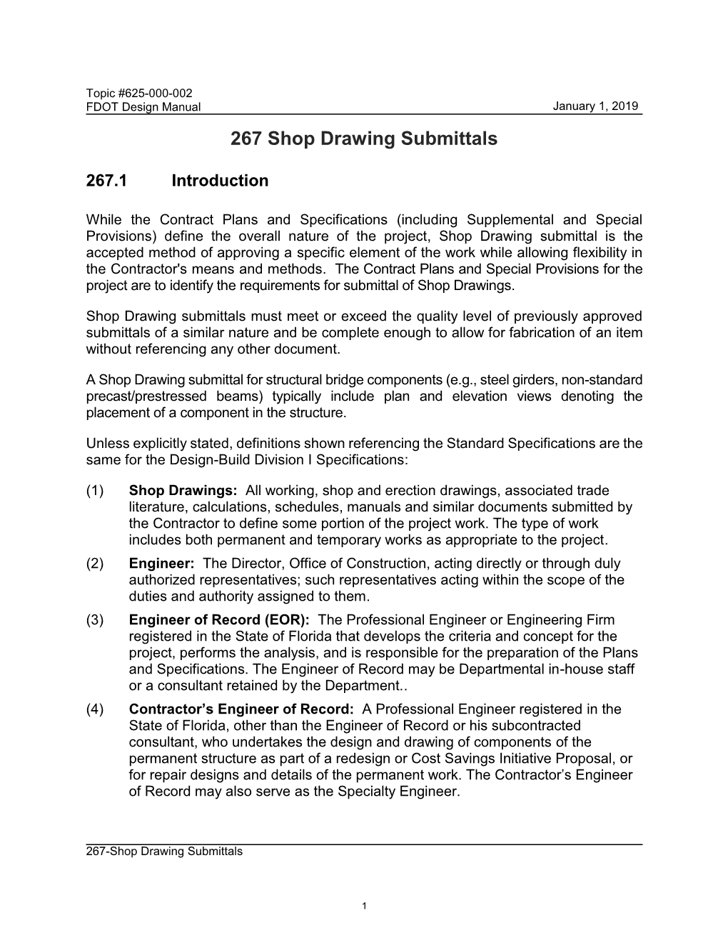 267 Shop Drawing Submittals