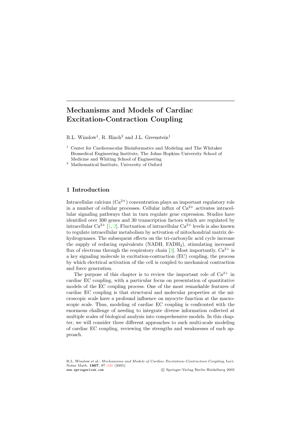 Mechanisms and Models of Cardiac Excitation-Contraction Coupling