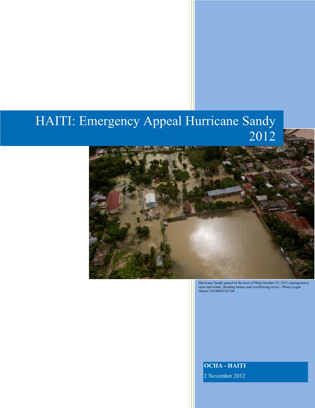 HAITI: Emergency Appeal Hurricane Sandy 2012