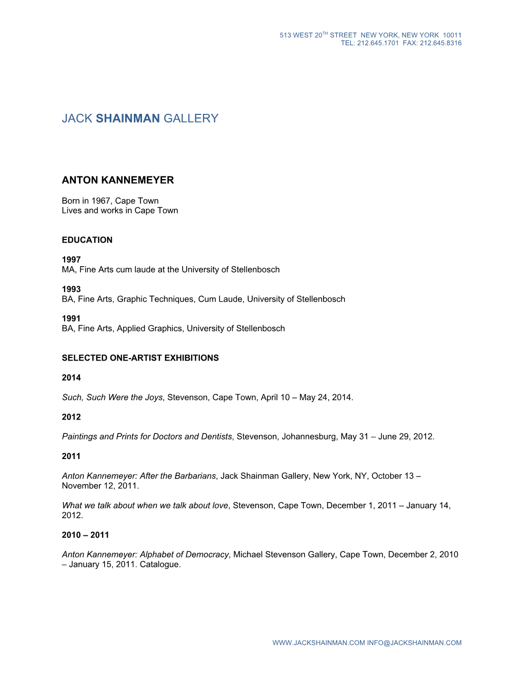 Jack Shainman Gallery