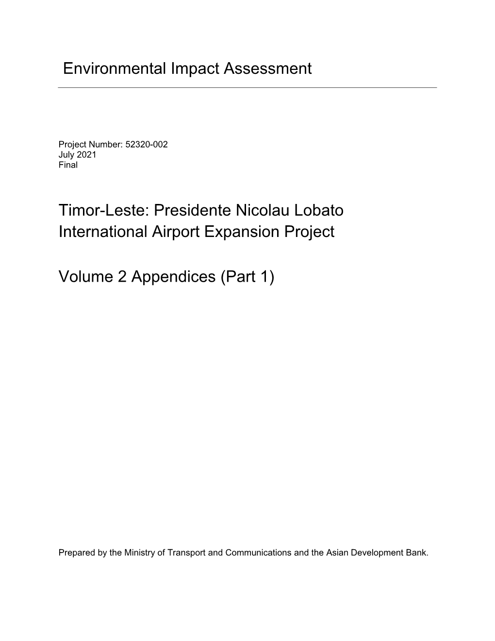 Environmental Impact Assessment Timor-Leste: Presidente Nicolau