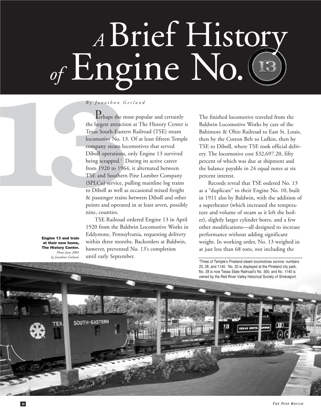 Download This Pine Bough Issue for History and Photos of Engine