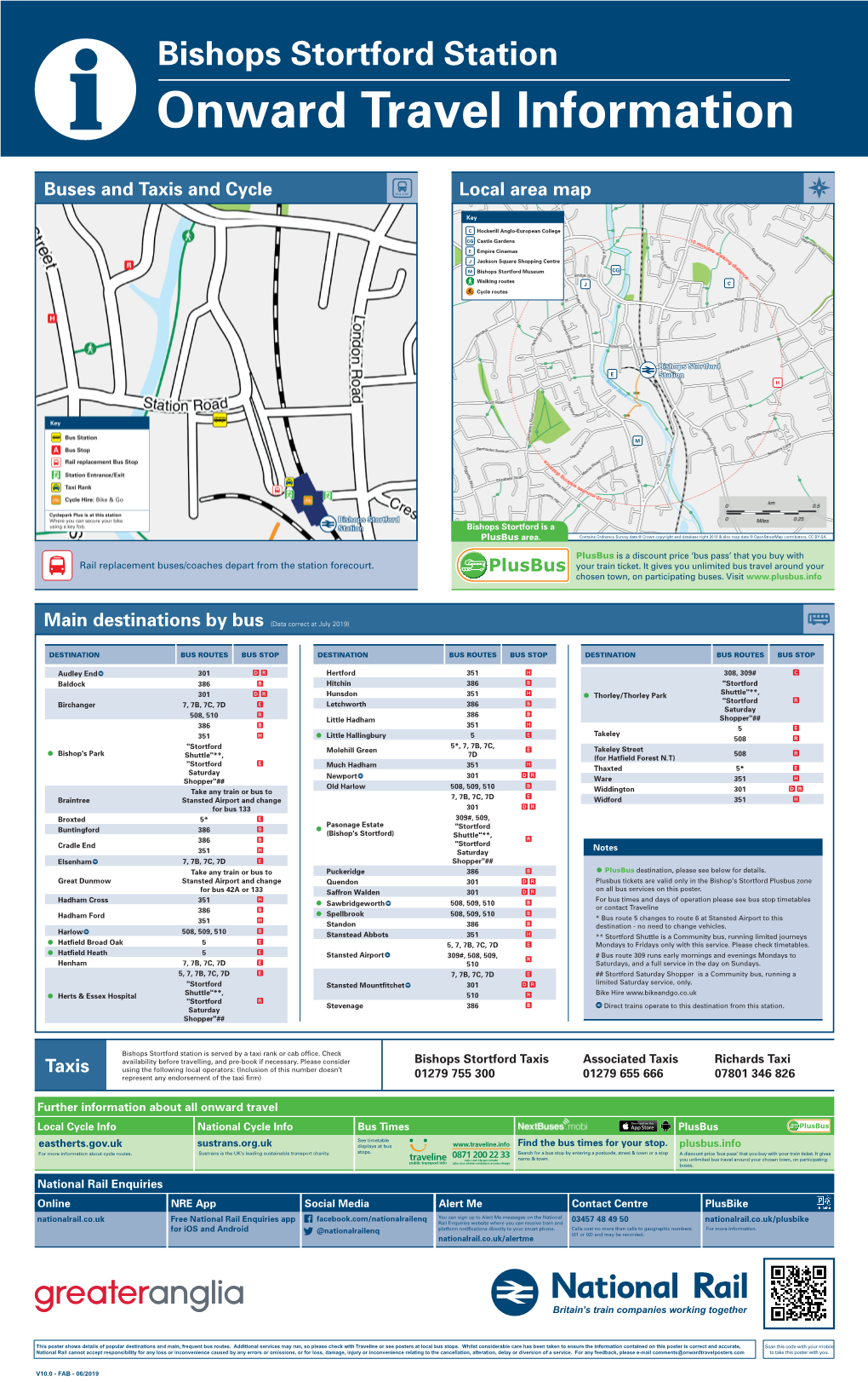 Local Area Map Buses and Taxis and Cycle