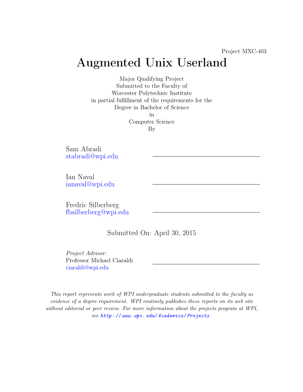 Augmented Unix Userland