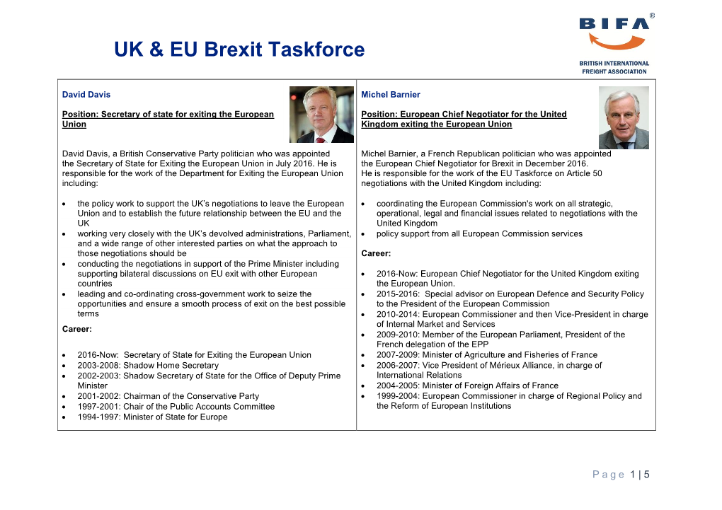 UK & EU Brexit Taskforce