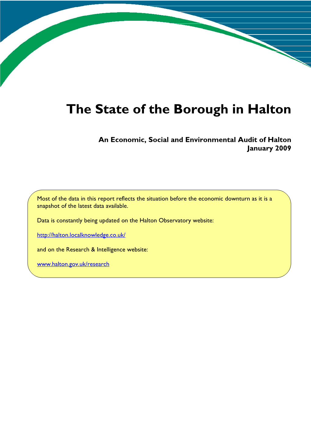 The State of the Borough in Halton