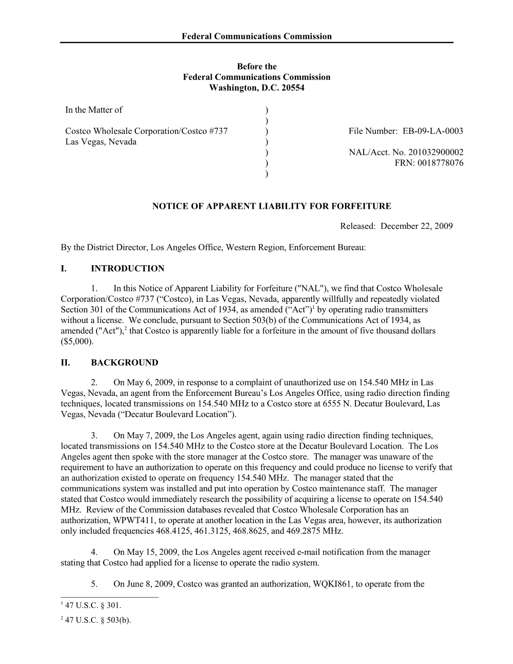 Notice of Apparent Liability for Forfeiture s3