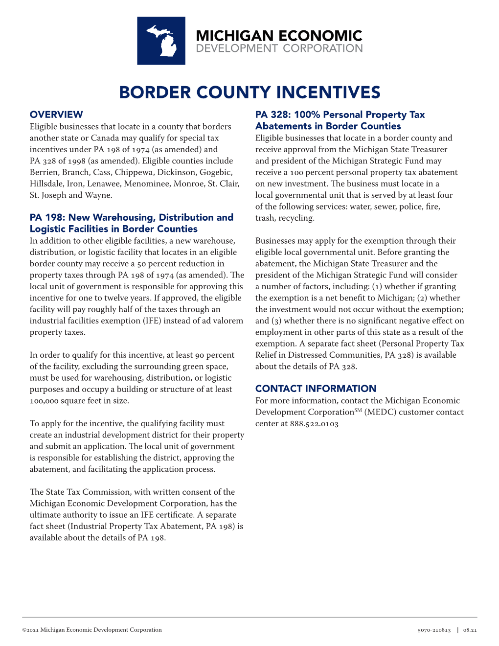 Border County Incentives