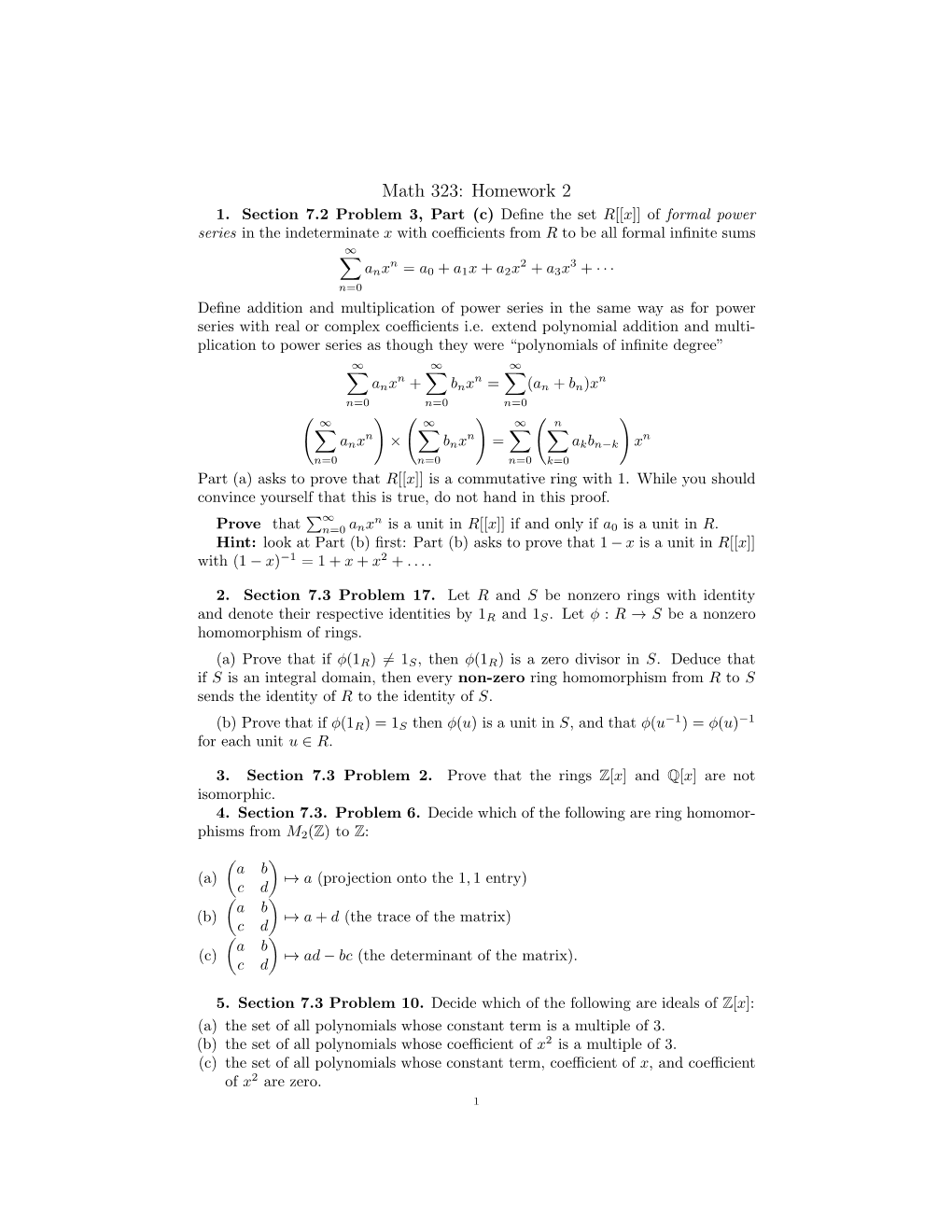 Math 323: Homework 2 1