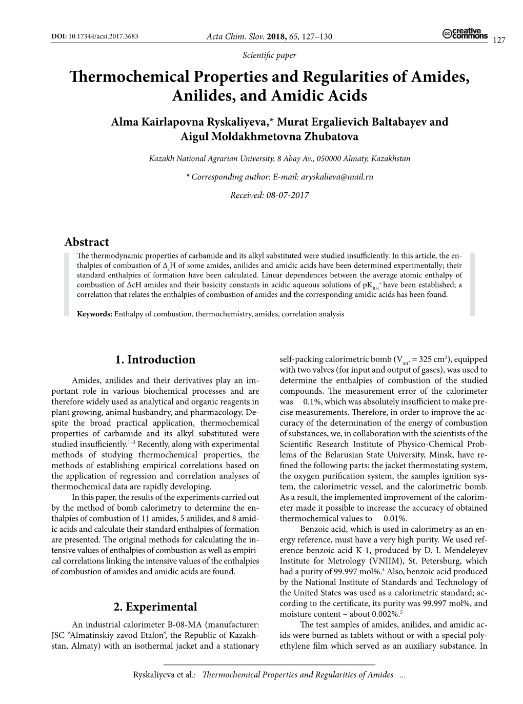 Thermochemical Properties and Regularities of Amides, Anilides
