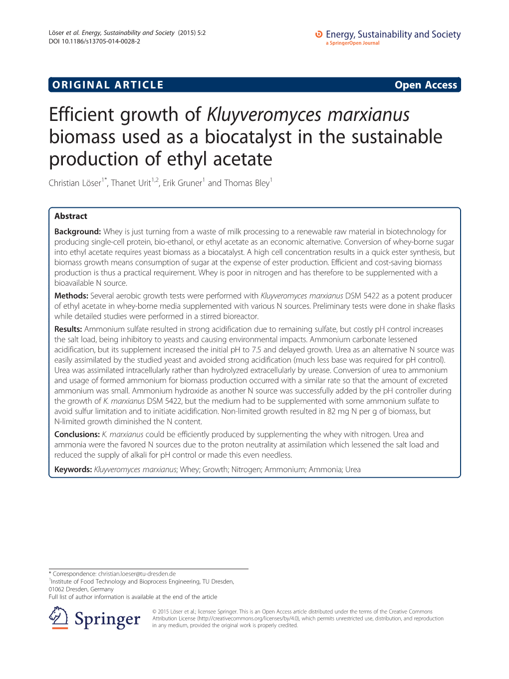 Efficient Growth of Kluyveromyces Marxianus Biomass Used As A