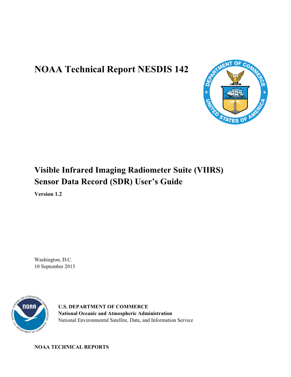 VIIRS) Sensor Data Record (SDR) User's Guide (Version 1.2