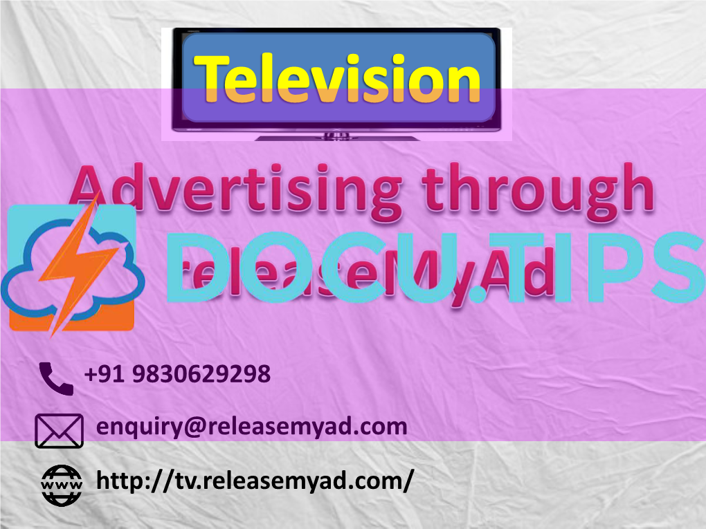 Book Your TV Ads Online Through Releasemyad Without Extra Cost
