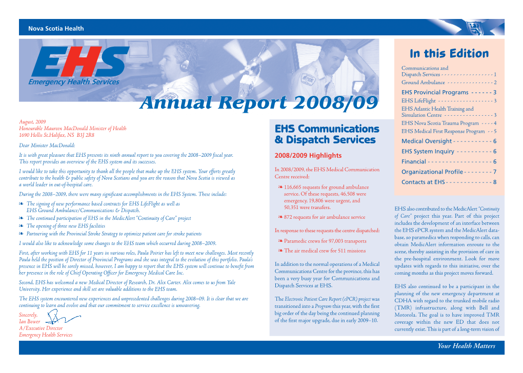 EHS Annual Report 2008-2009