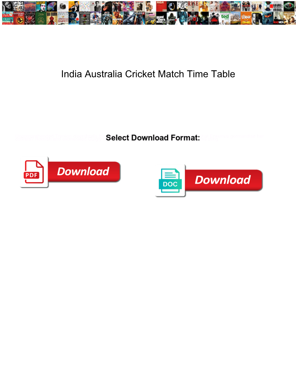 India Australia Cricket Match Time Table