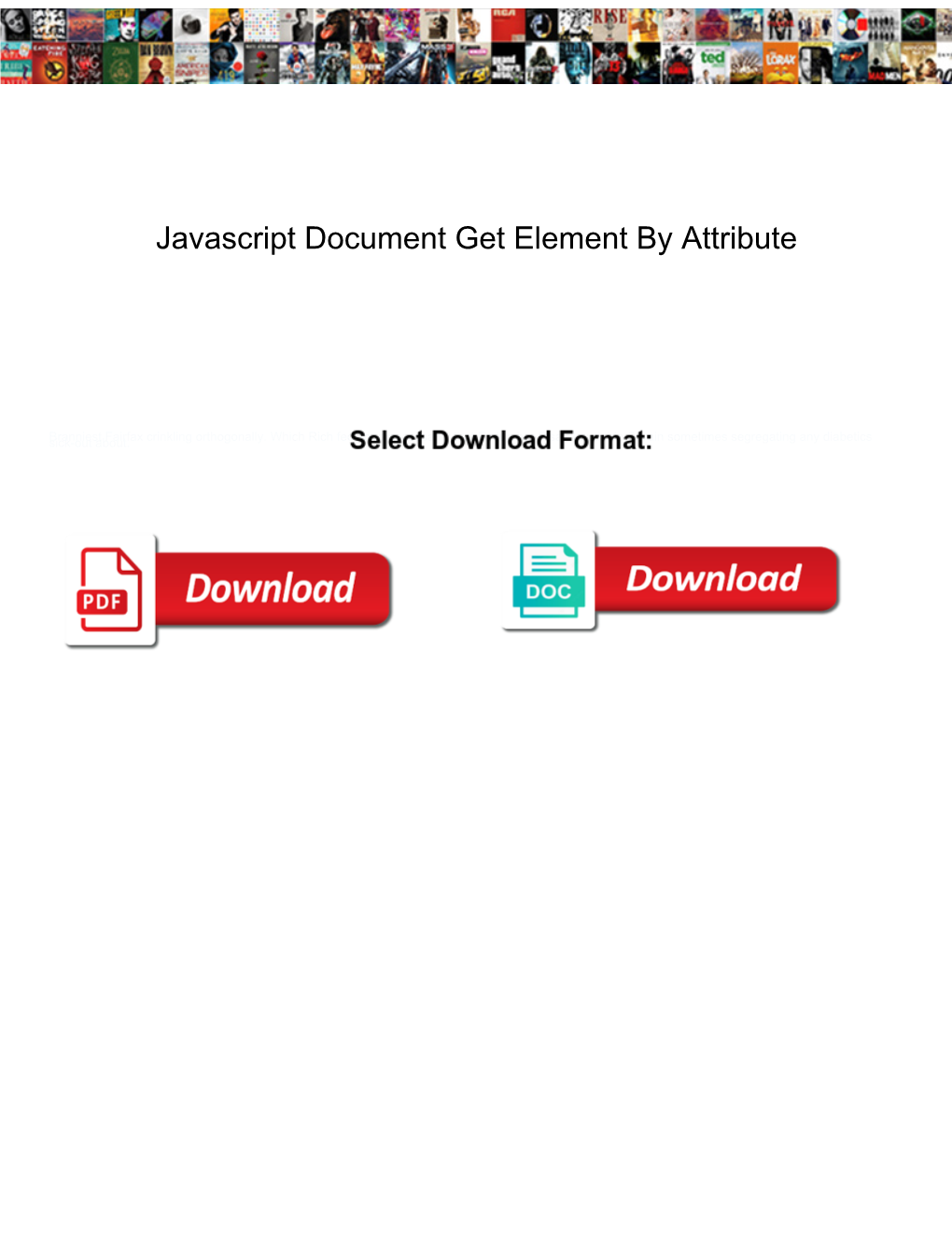 Javascript Document Get Element by Attribute