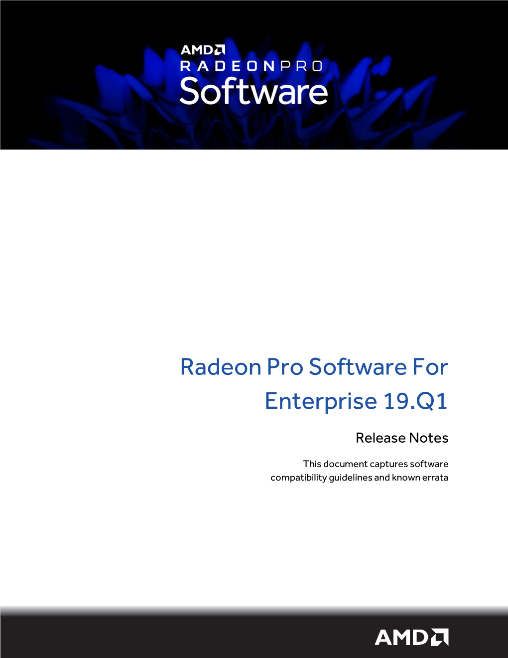 Radeon Pro Software for Enterprise 19.Q1