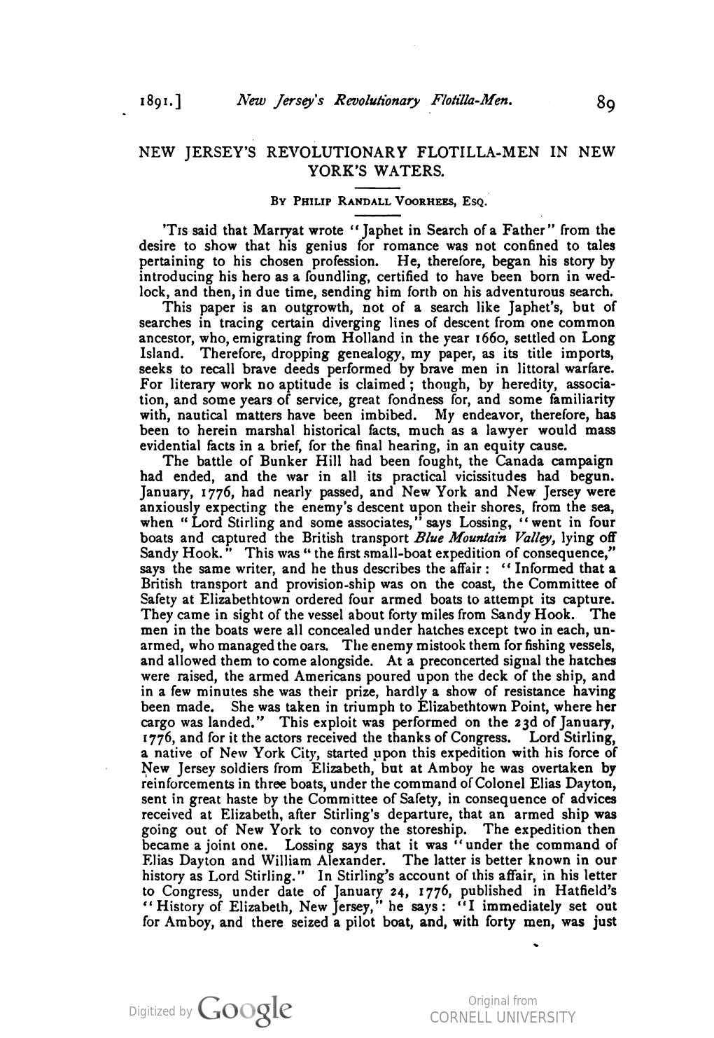 New Jersey's Revolutionary Flotilla-Men in New York's Waters